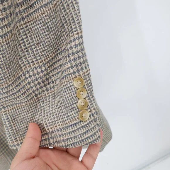 Vintage Polo Ralph Lauren Sport Coat mens 44R houndstooth plaid tweed union made